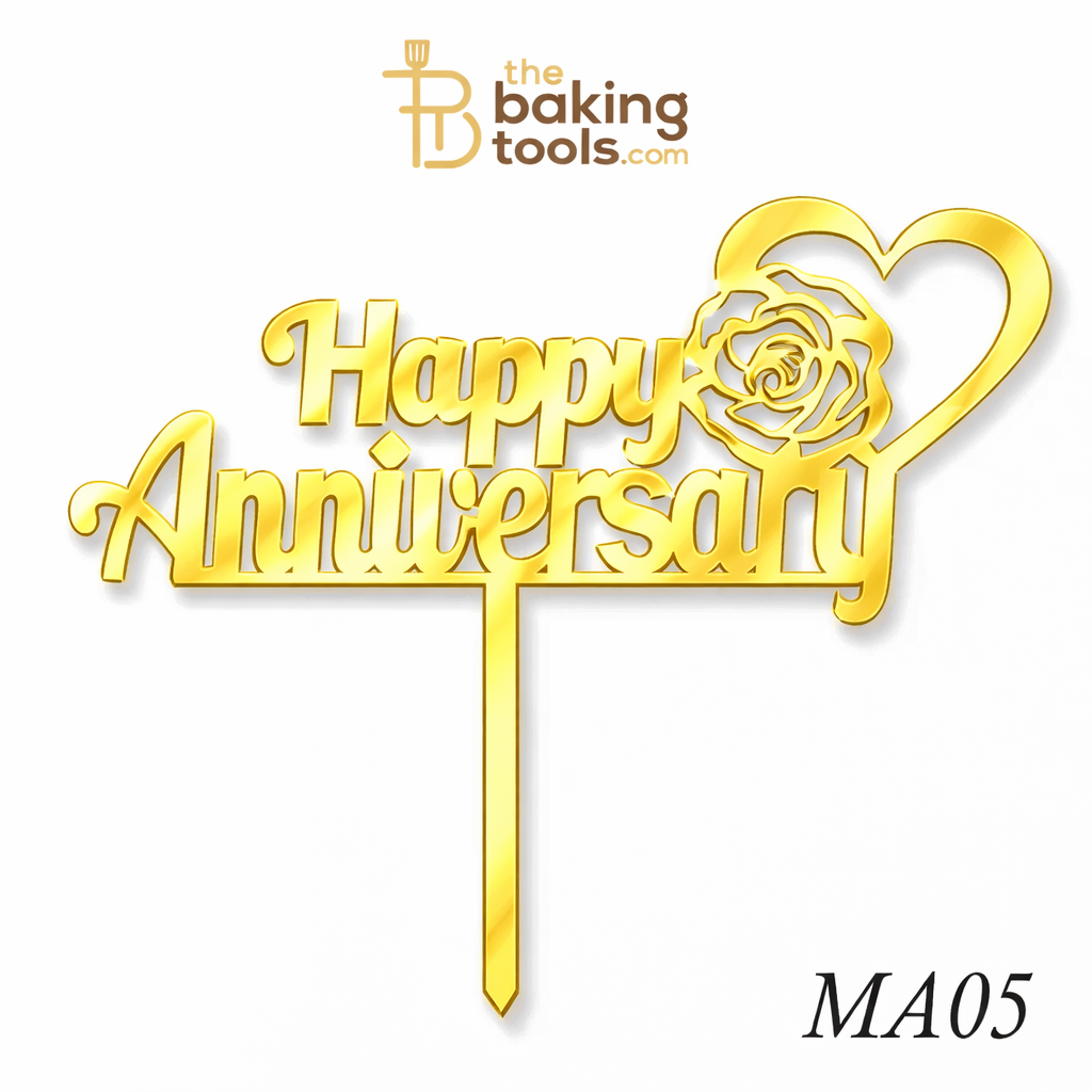 Happy Anniversary Acrylic Cake Topper Tag MA05
