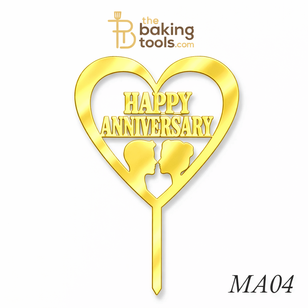 Happy Anniversary Acrylic Cake Topper Tag MA04