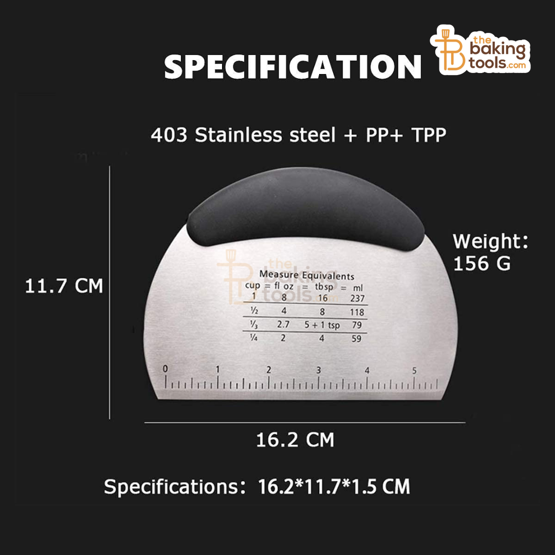 Stainless Steel Dough Scraper with Measurement Scale