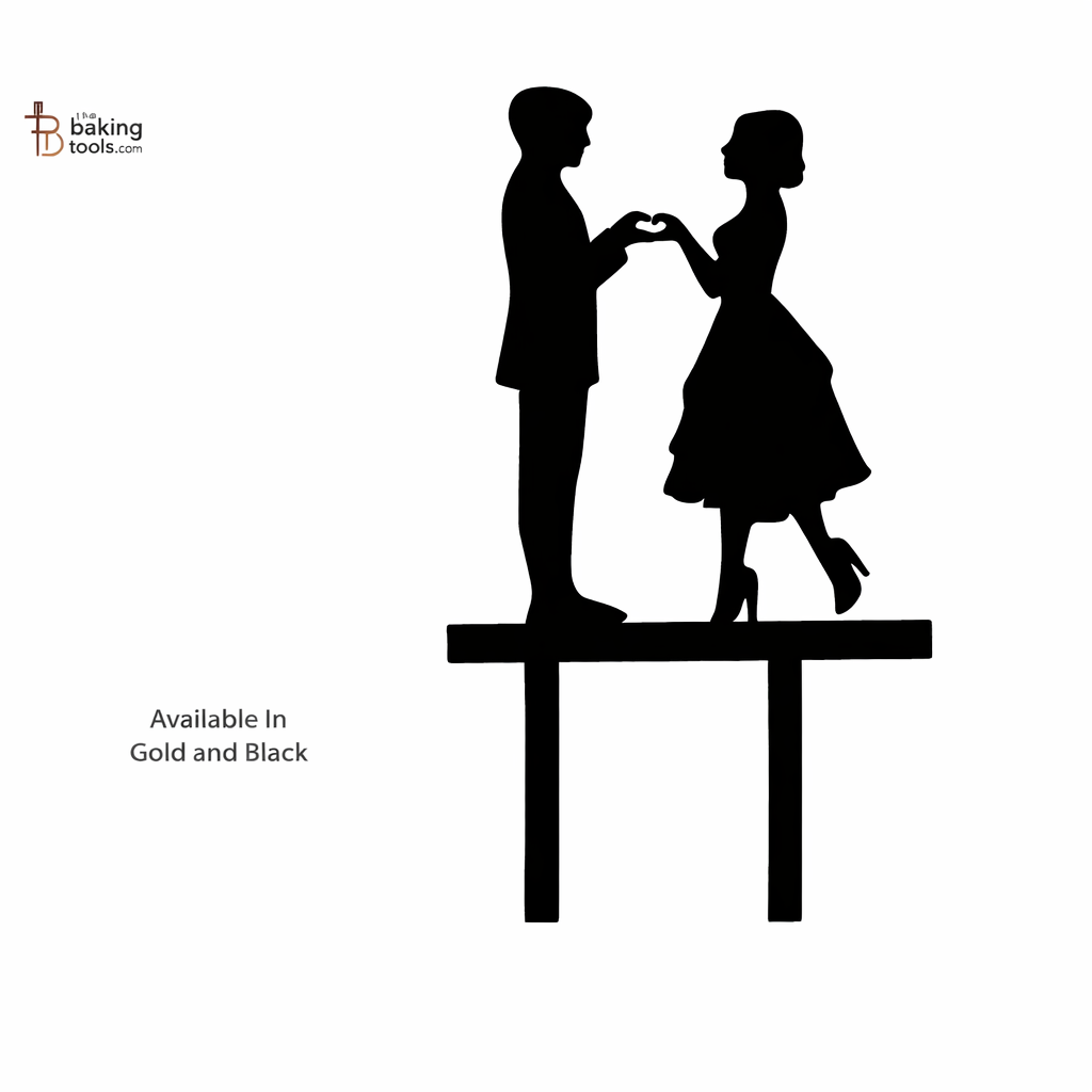 Couple Cake Topper Acrylic (Gold & Black) CP-067