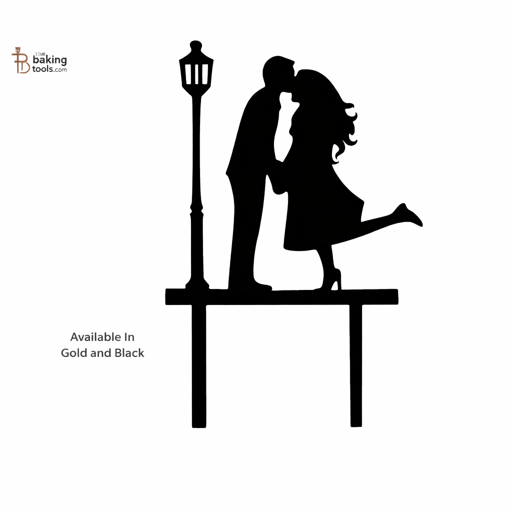 Couple Cake Topper Acrylic (Gold & Black) CP-038