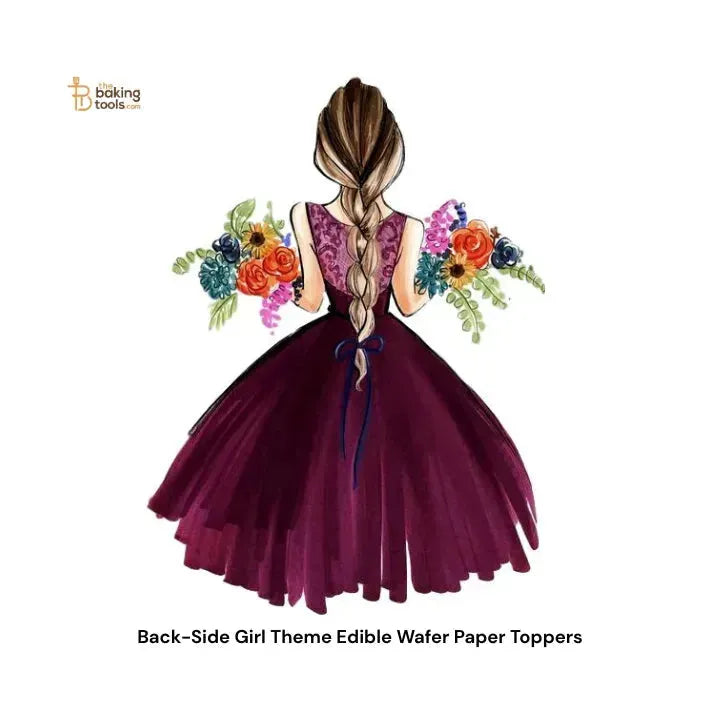 Back-Side Girl Theme Edible Wafer Paper Toppers #TT-54 - thebakingtools.com
