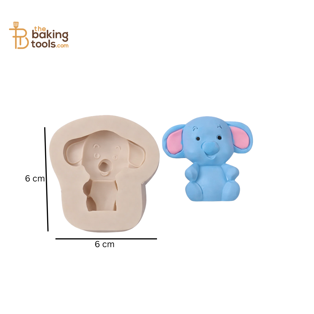 Elephant Shape Animal Silicone Gum Paste Mould for Fondant & Cake Decoration