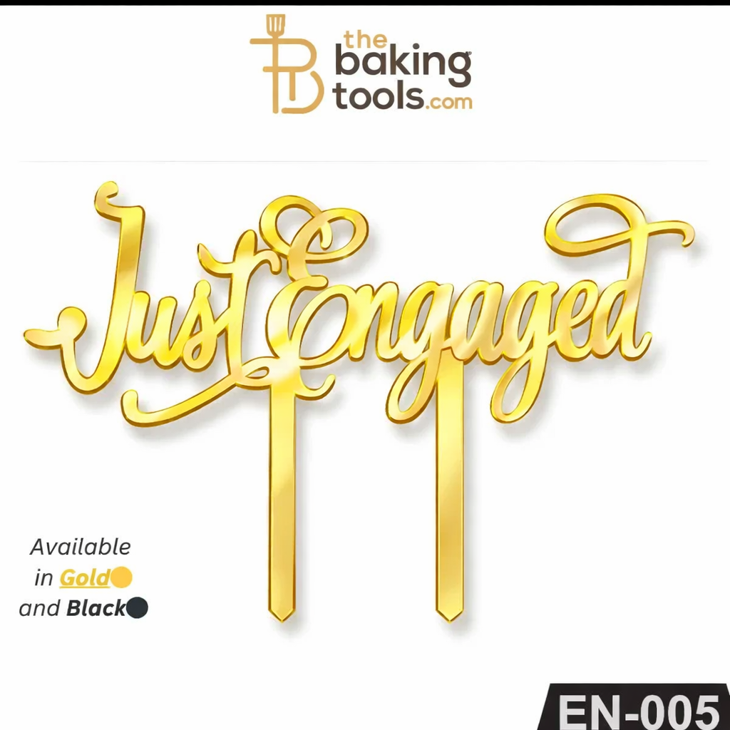 Just Engaged Acrylic Engagement Cake Topper Tag EN-005