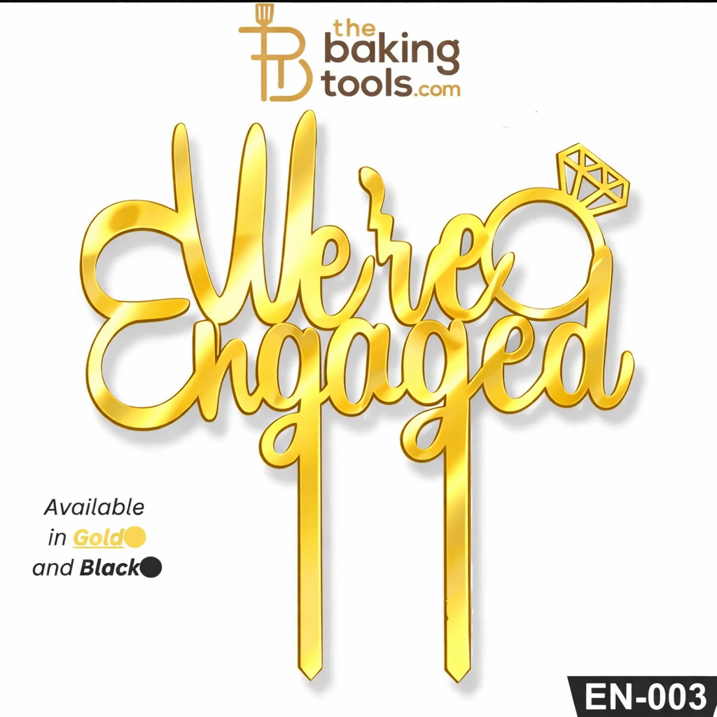 We Are Engaged Ring Acrylic Engagement Cake Topper Tag EN-003