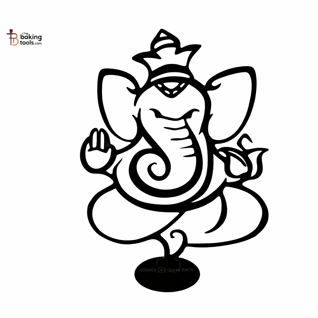 Acrylic Lord Ganpati Cutout with Stand Cake Topper Tag