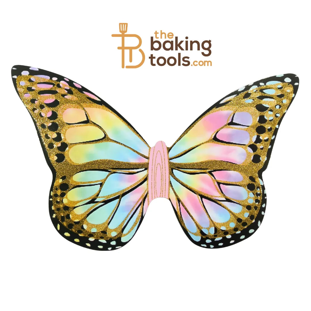 Giant Paper Butterflies Cake Toppers - 01 (Pastel Rainbow Colour) - thebakingtools.com