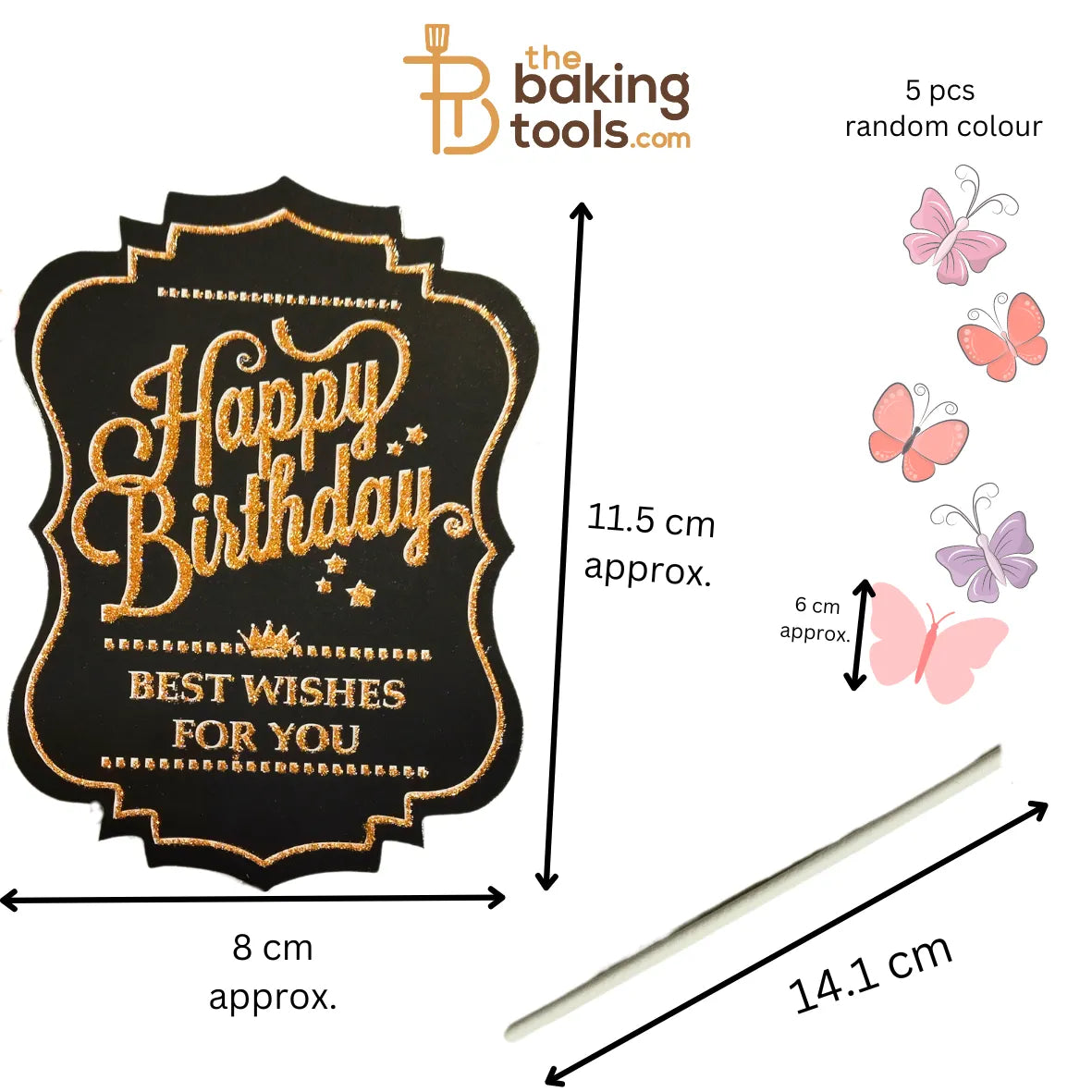 Happy Birthday Paper Cake Topper - 003 - thebakingtools.com