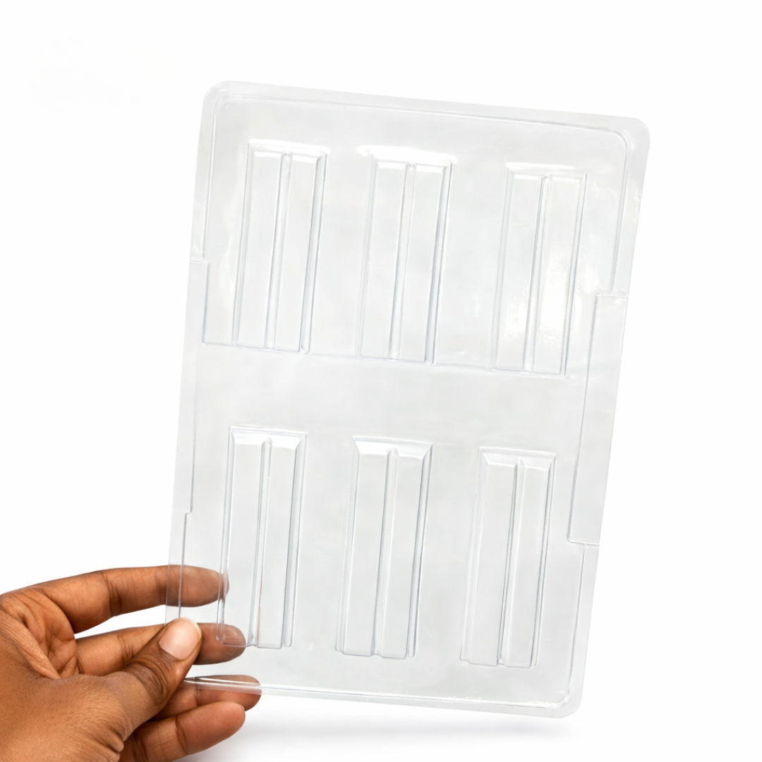 6 Cavity Kitkat Plastic Chocolate Mould - 004 | PVC Chocolate Mould