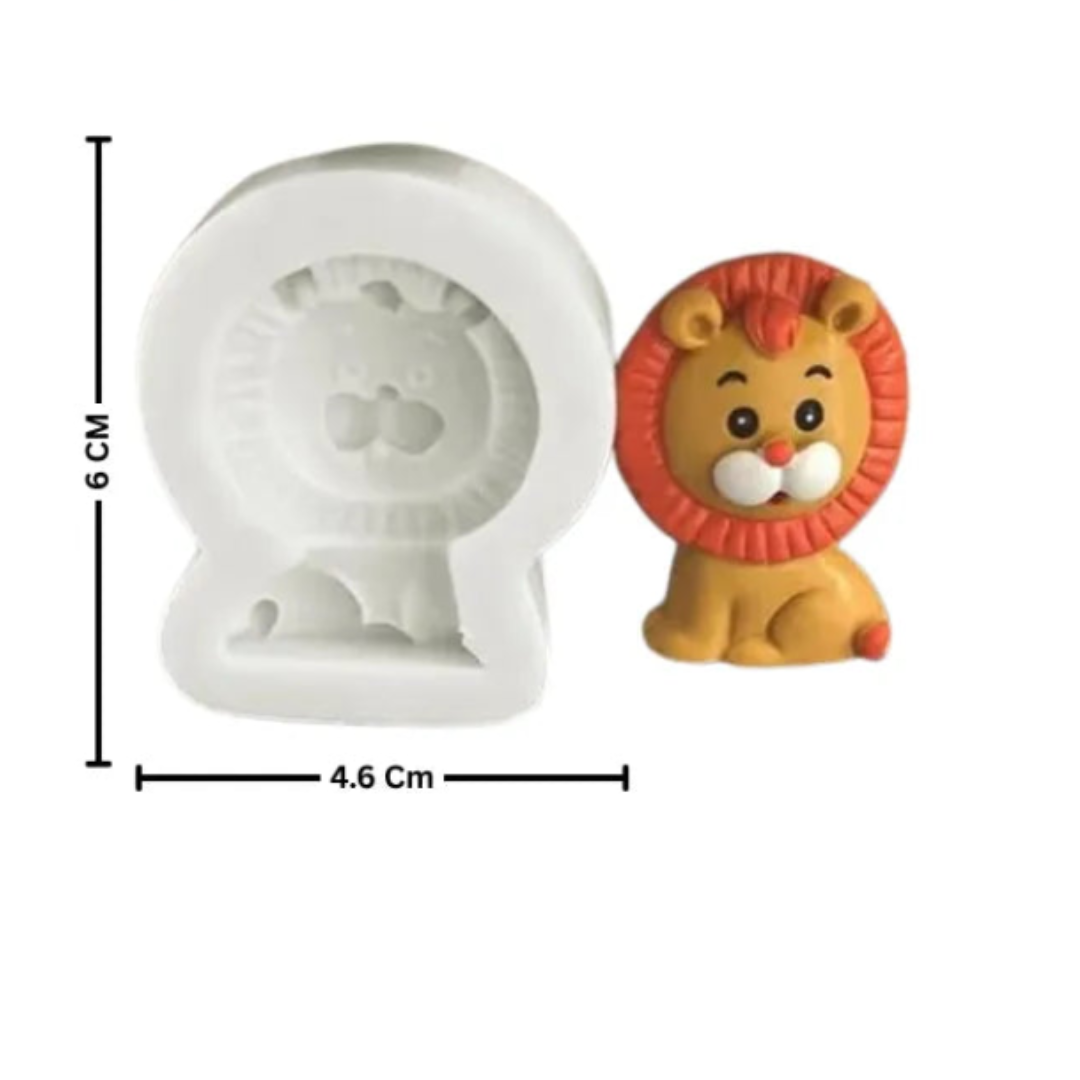 lion Shape Animal Silicone Gum Paste Mould for Fondant & Cake Decoration