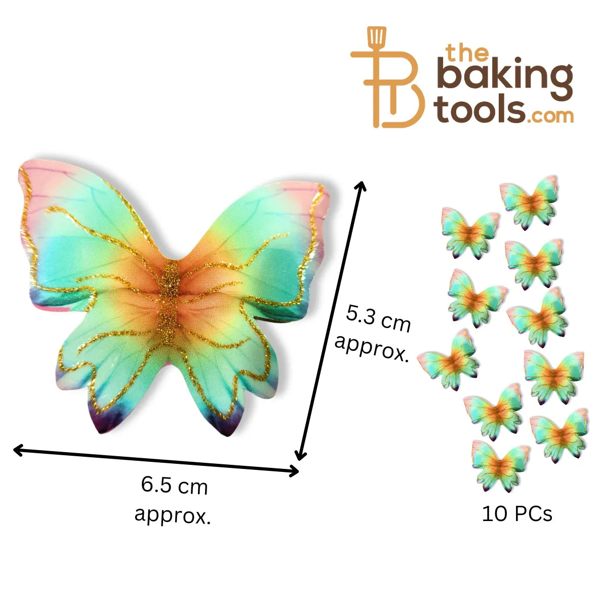 Paper Butterflies Cake Toppers Pack Of 10 - 006 - thebakingtools.com