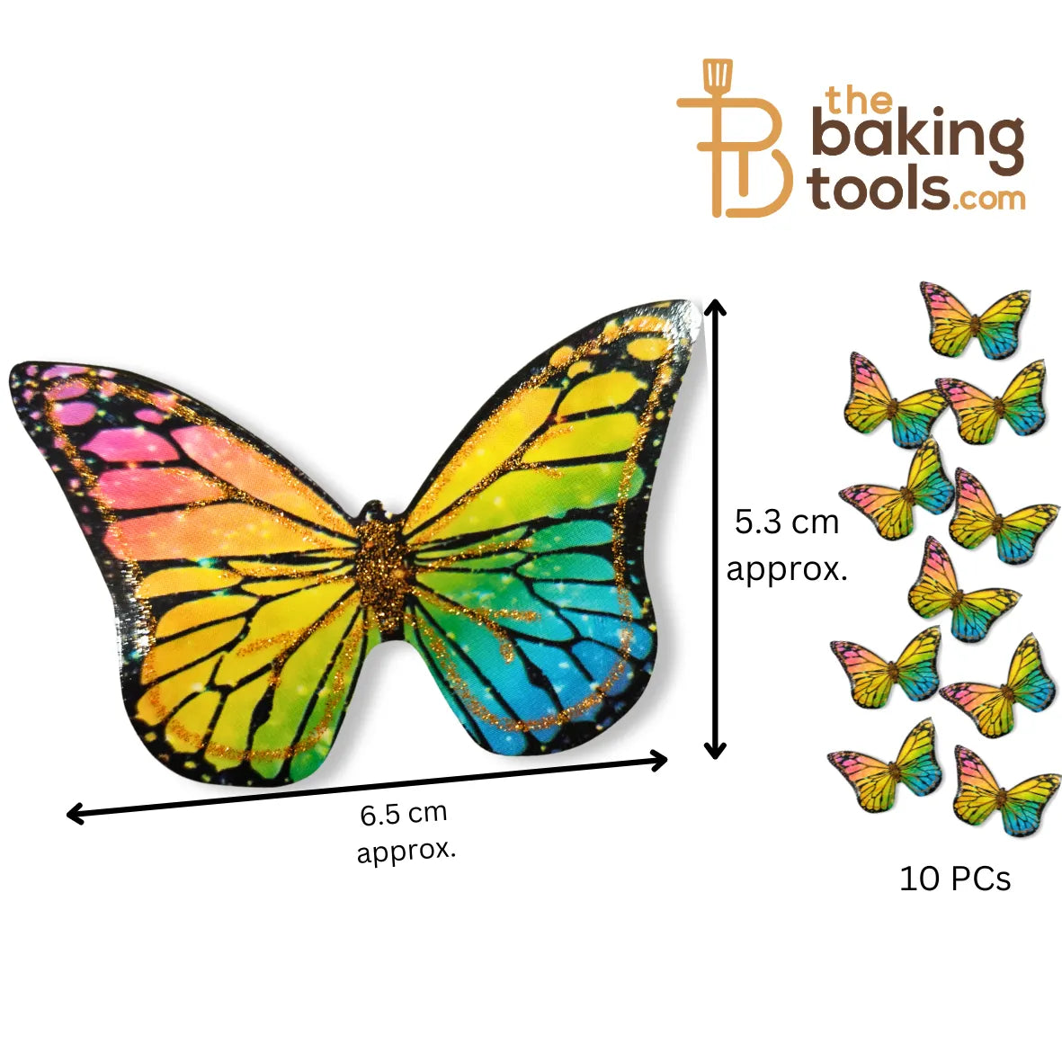 Paper Butterflies Cake Toppers Pack Of 10 - 011 - thebakingtools.com