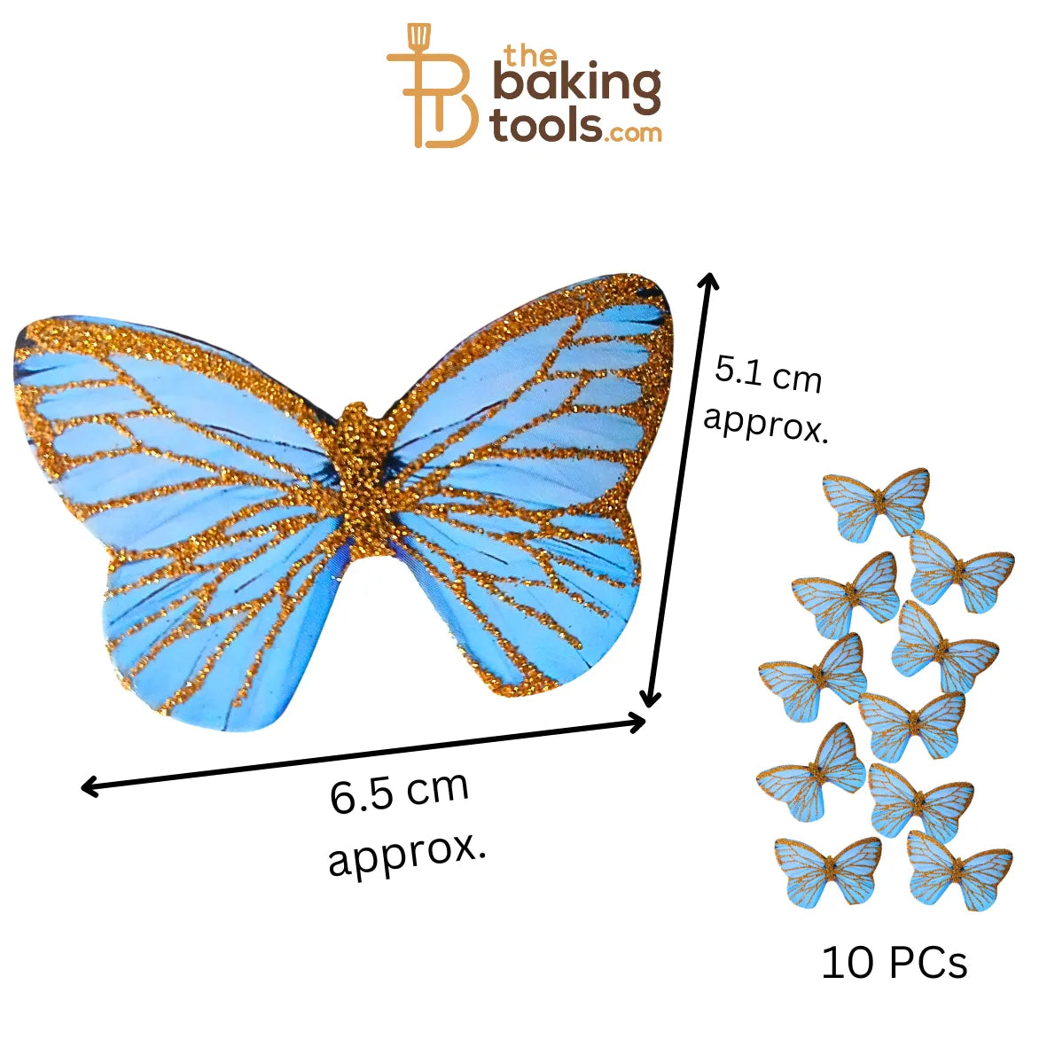 Paper Butterflies Cake Toppers Pack Of 10 - 014 - thebakingtools.com