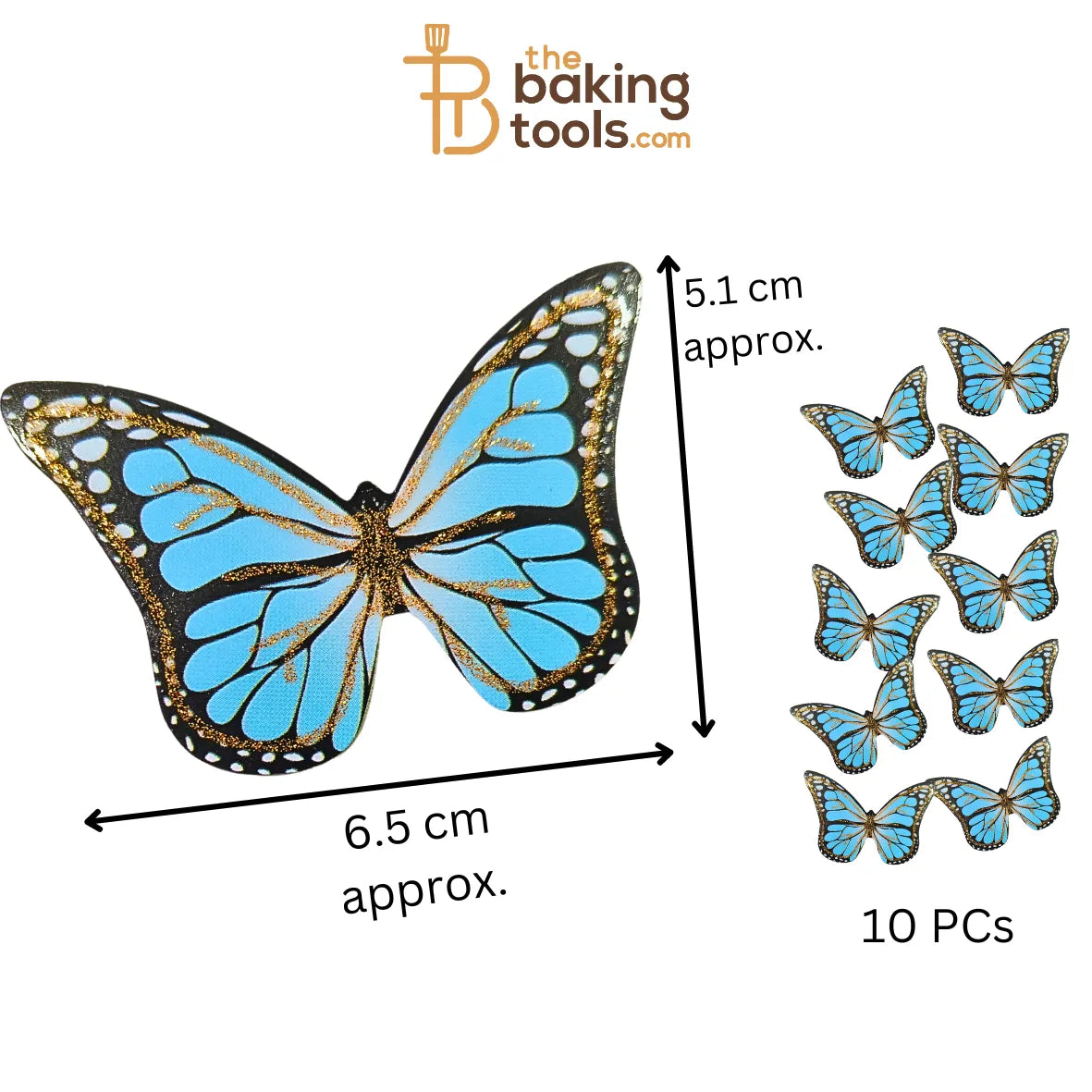 Paper Butterflies Cake Toppers Pack Of 10 - 015 - thebakingtools.com