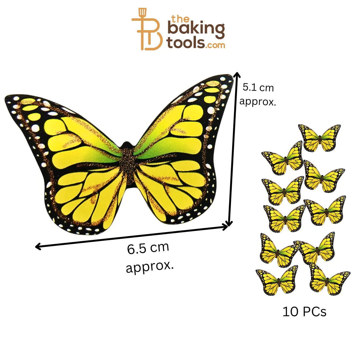 Paper Butterflies Cake Toppers Pack Of 10 - 016 - thebakingtools.com