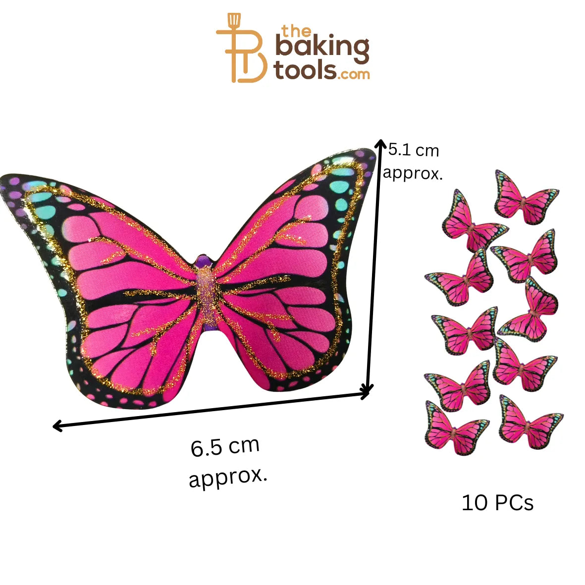 Paper Butterflies Cake Toppers Pack Of 10 - 017 - thebakingtools.com