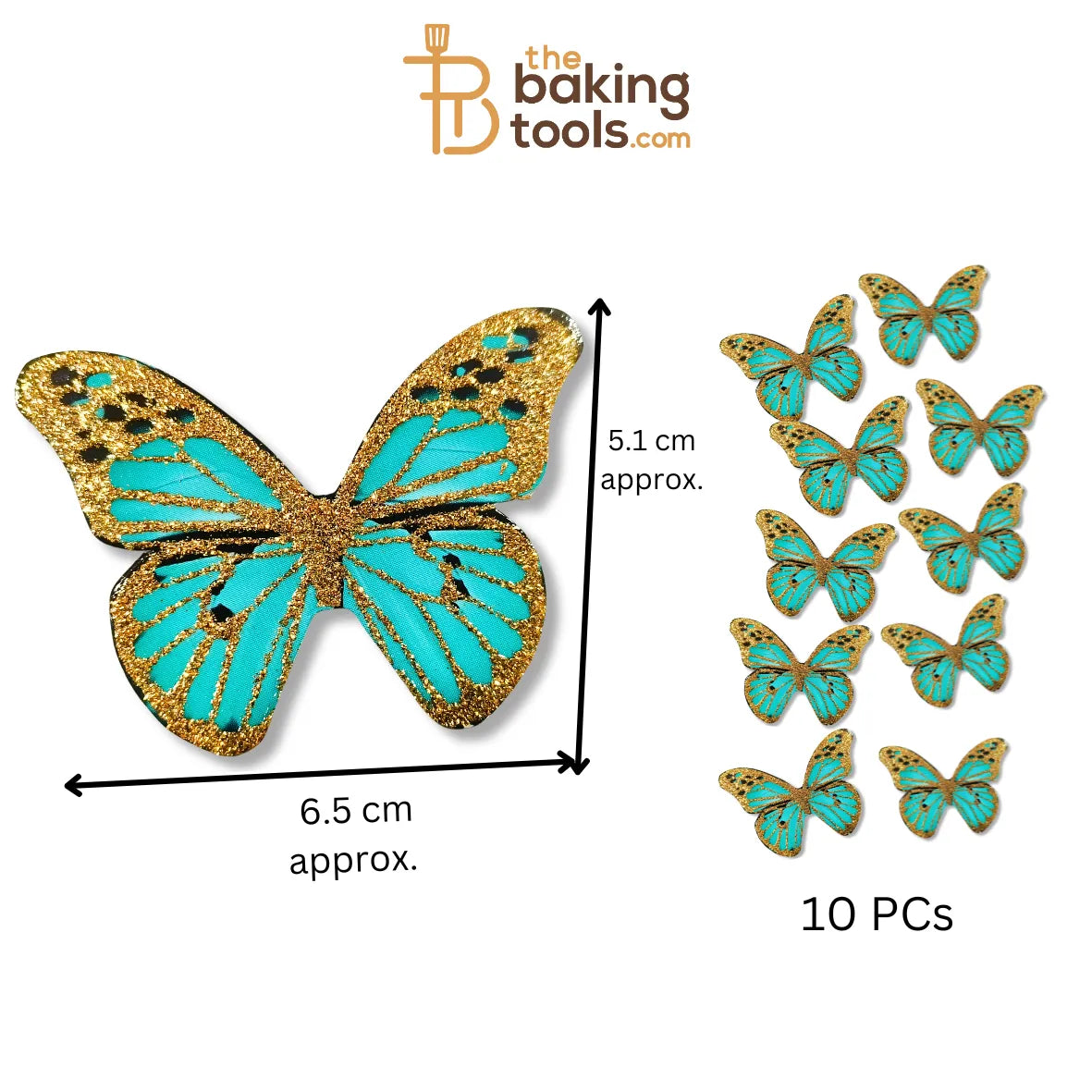 Paper Butterflies Cake Toppers Pack Of 10 - 018 - thebakingtools.com