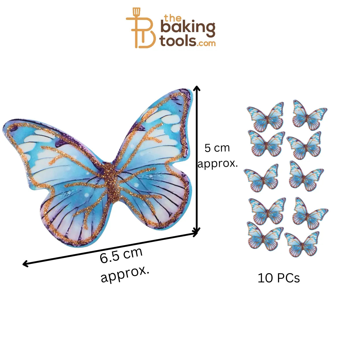 Paper Butterflies Cake Toppers Pack Of 10 - 027 - thebakingtools.com