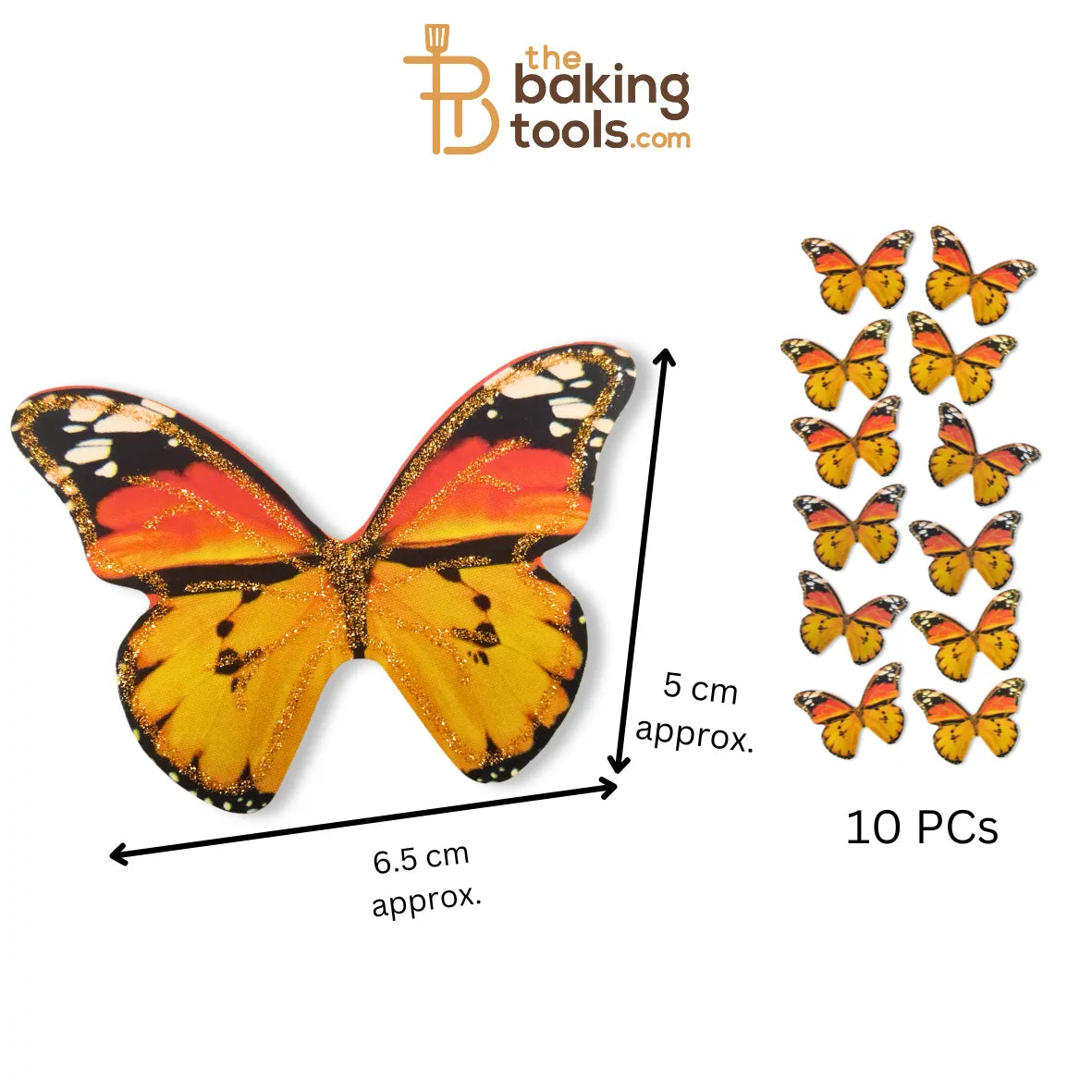 Paper Butterflies Cake Toppers Pack Of 10 - 037 - thebakingtools.com