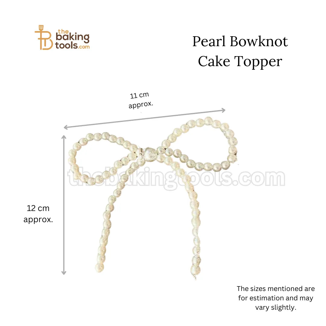 Pearl Bowknot Cake Topper | Cake Topper | Bow | Pearl | Cake Decor - thebakingtools.com