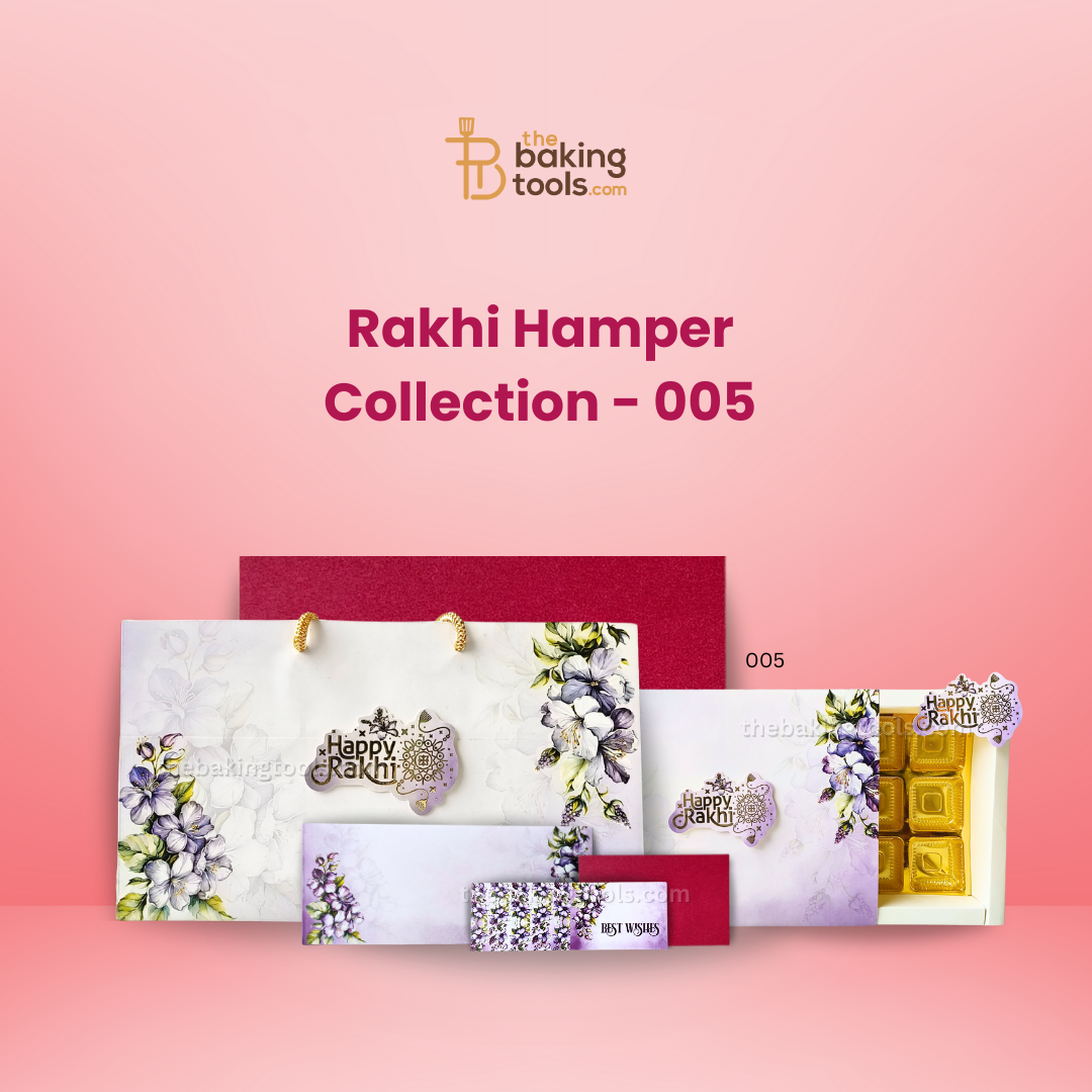 Rakhi Hamper Collection 05 | Chocolate Box, Gift Bag, Envelope & DIY Card _ the baking tools