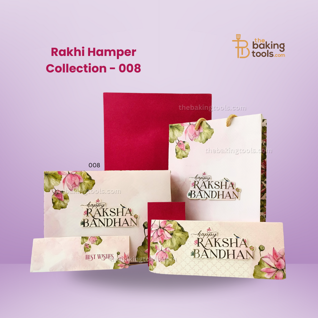 Rakhi Hamper Collection 08 | Chocolate Box, Gift Bag, Envelope & DIY Card _ the baking tools