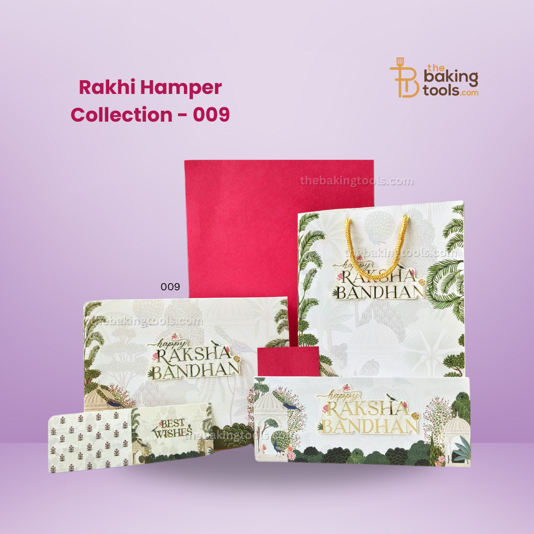 Rakhi Hamper Collection 09 | Chocolate Box, Gift Bag, Envelope & DIY Card _ the baking tools