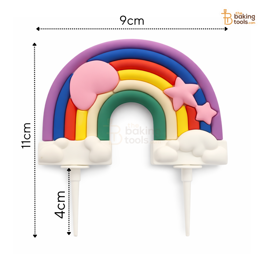 PVC Rainbow Cake Topper With Sticks, 01
