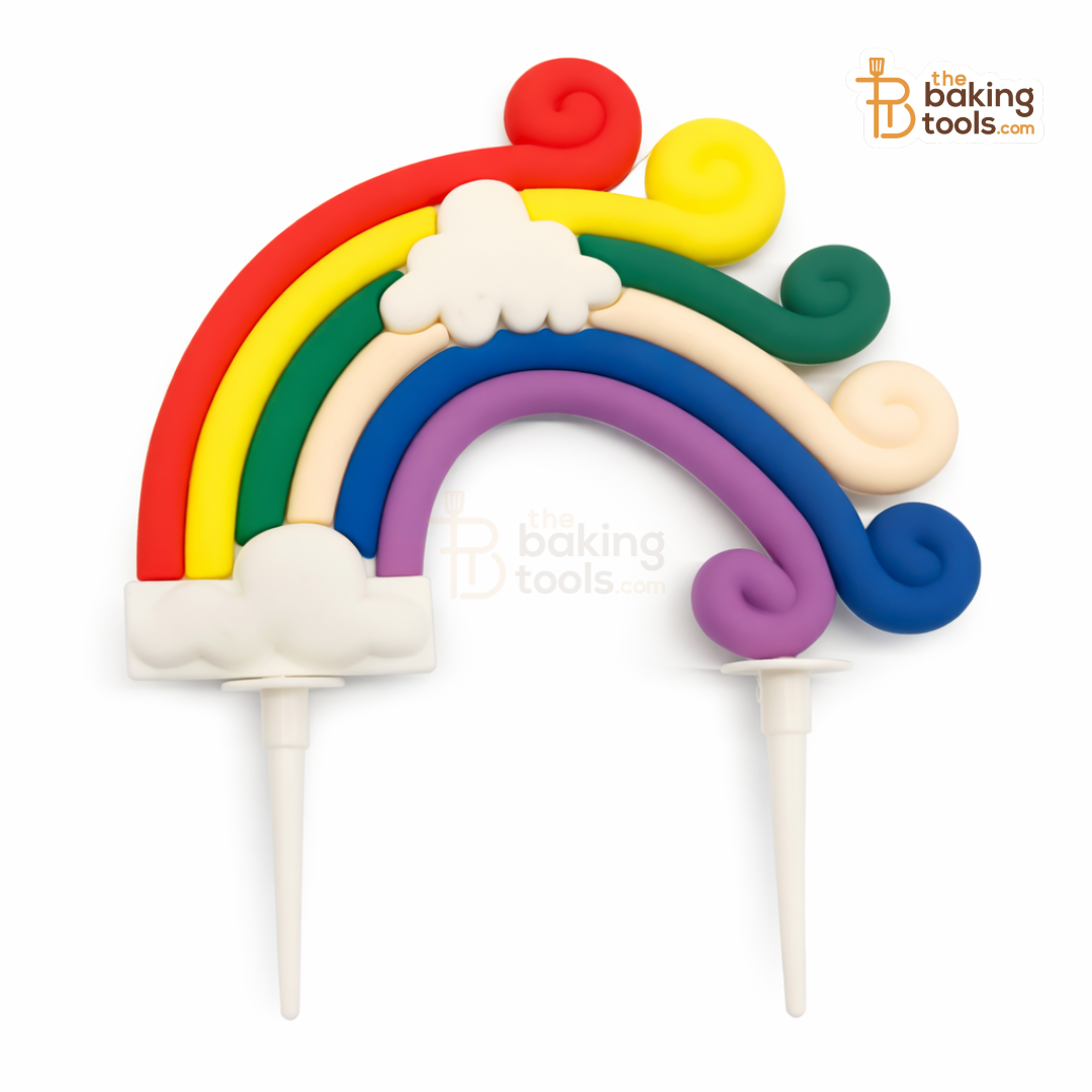 PVC Colorful Rainbow Cake Topper with Cloud, 04