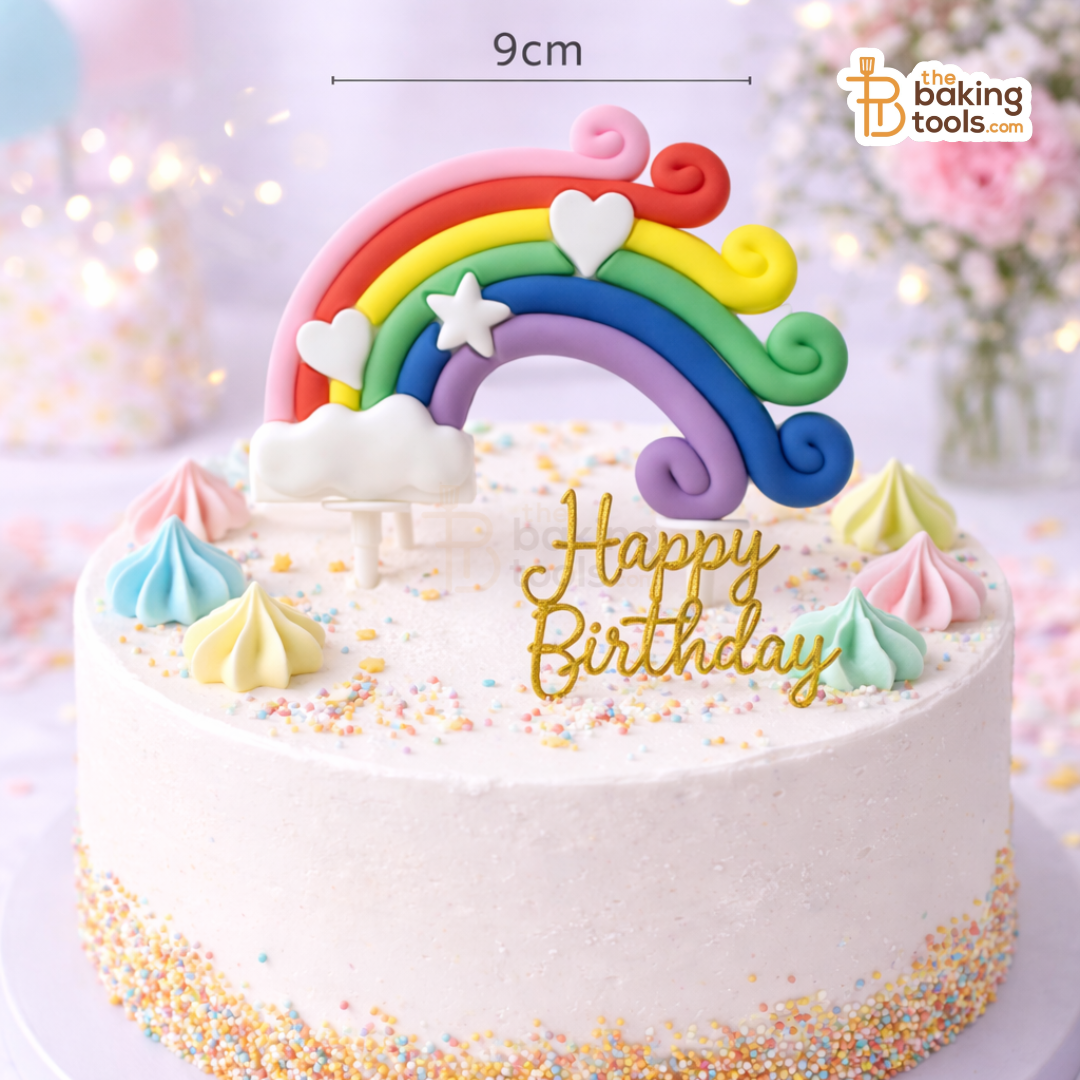 PVC Rainbow Cake Topper With Sticks, 08