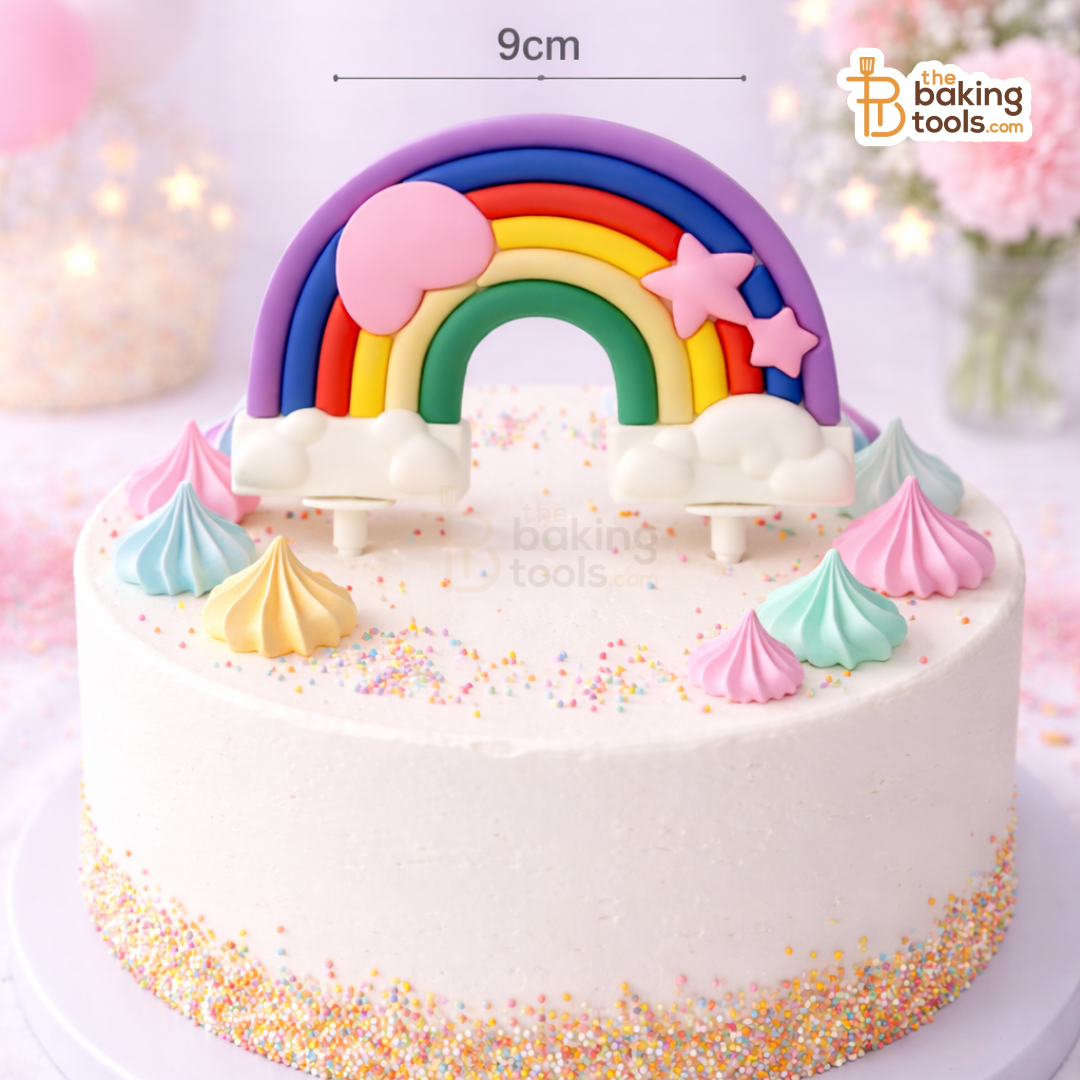PVC Rainbow Cake Topper With Sticks, 01