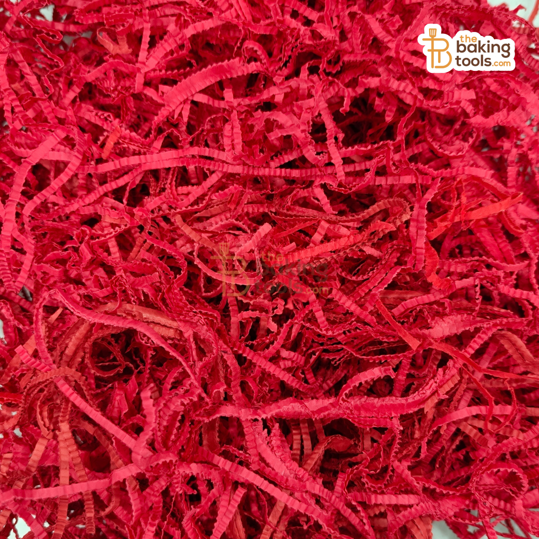 Crinkle Cut Paper Shred Shreeding Filler For Hampers & Gifts, 100gms , Red