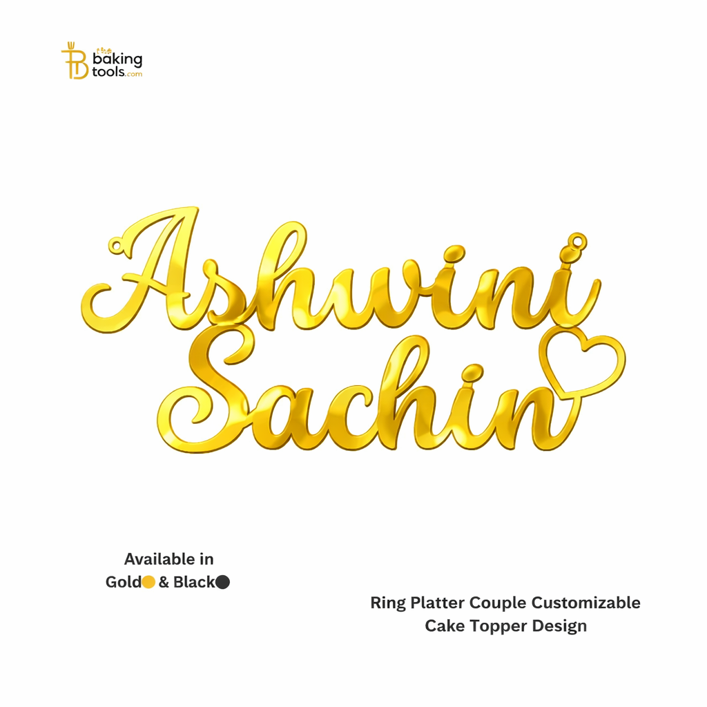 Ring Platter Engagement Couple Personalised customized Cake Topper Design - 001 - (NO COD)