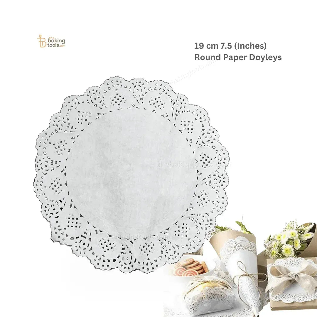 Round Lace Doilies Paper (Pack of 100) - 19 cm (7.5 Inches) - thebakingtools.com
