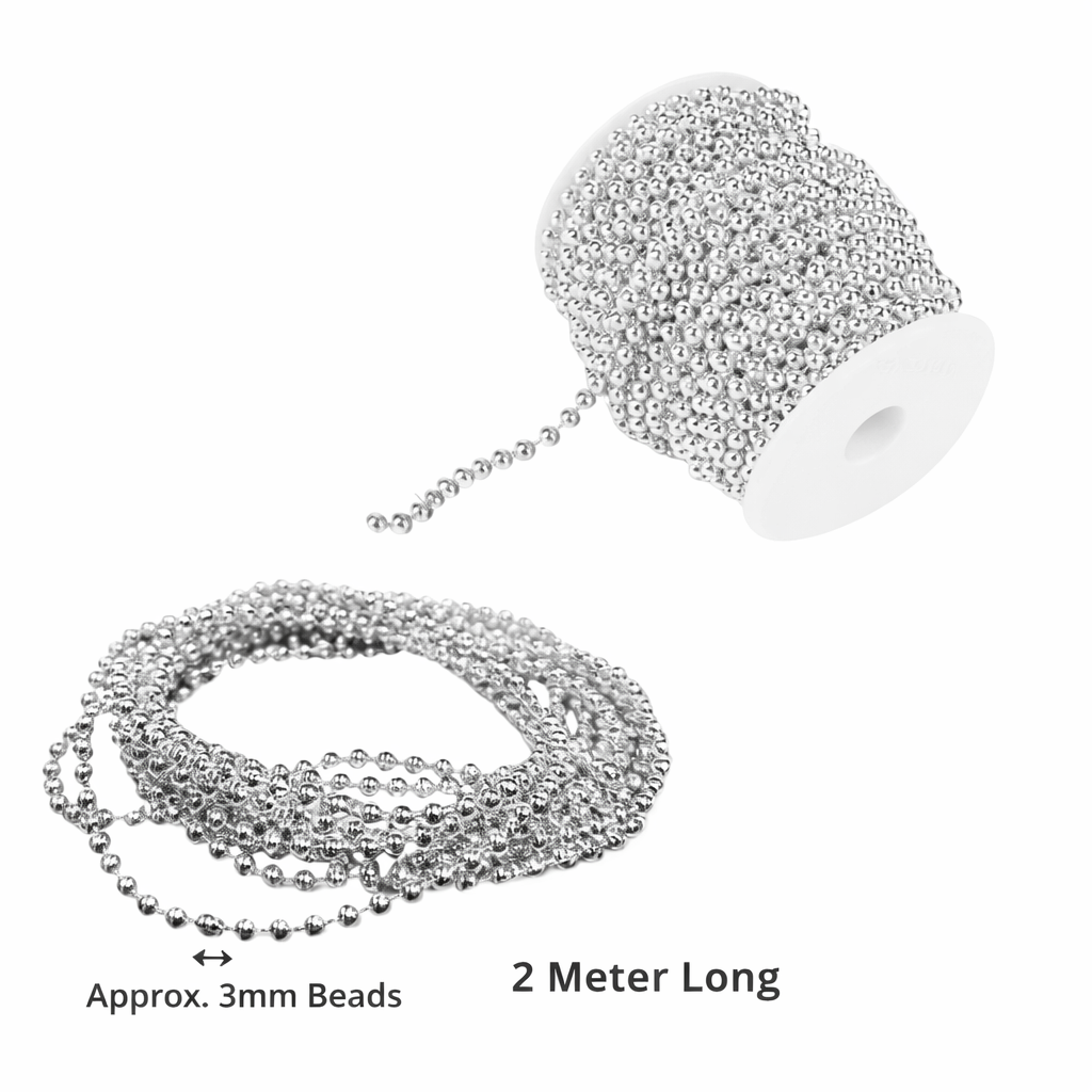 Silver Beads Pearl String - 2 meters