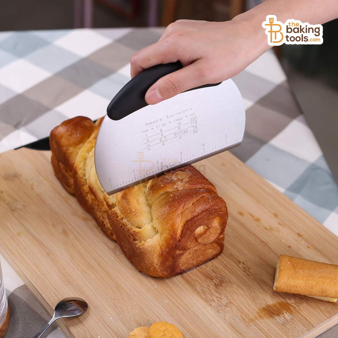 Bread Shaffer Dough Scraper Stainless Steel with Built-in Measuring Scale