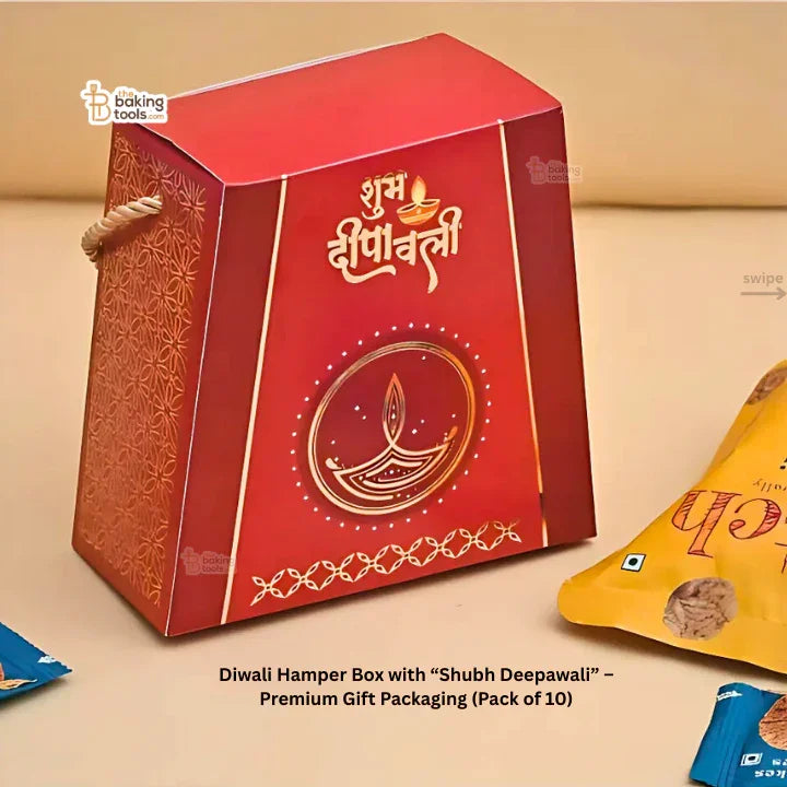 Diwali Hamper Box with “Shubh Deepawali” – Premium Gift Packaging (Pack of 10) #1650