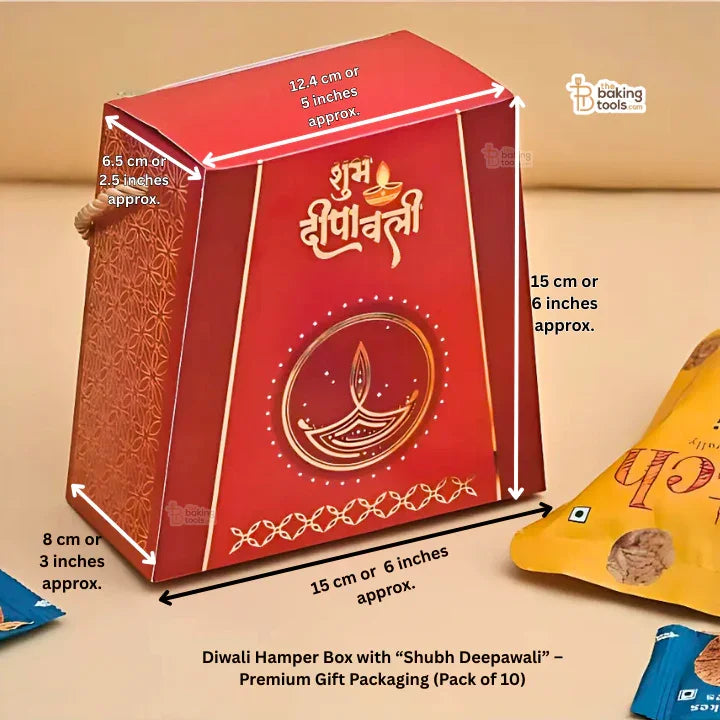 Diwali Hamper Box with “Shubh Deepawali” – Premium Gift Packaging (Pack of 10) #1650