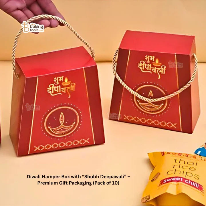 Diwali Hamper Box with “Shubh Deepawali” – Premium Gift Packaging (Pack of 10) #1650