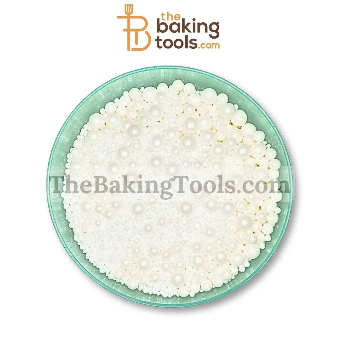 Decorative White Pearl Balls - Mix - thebakingtools.com