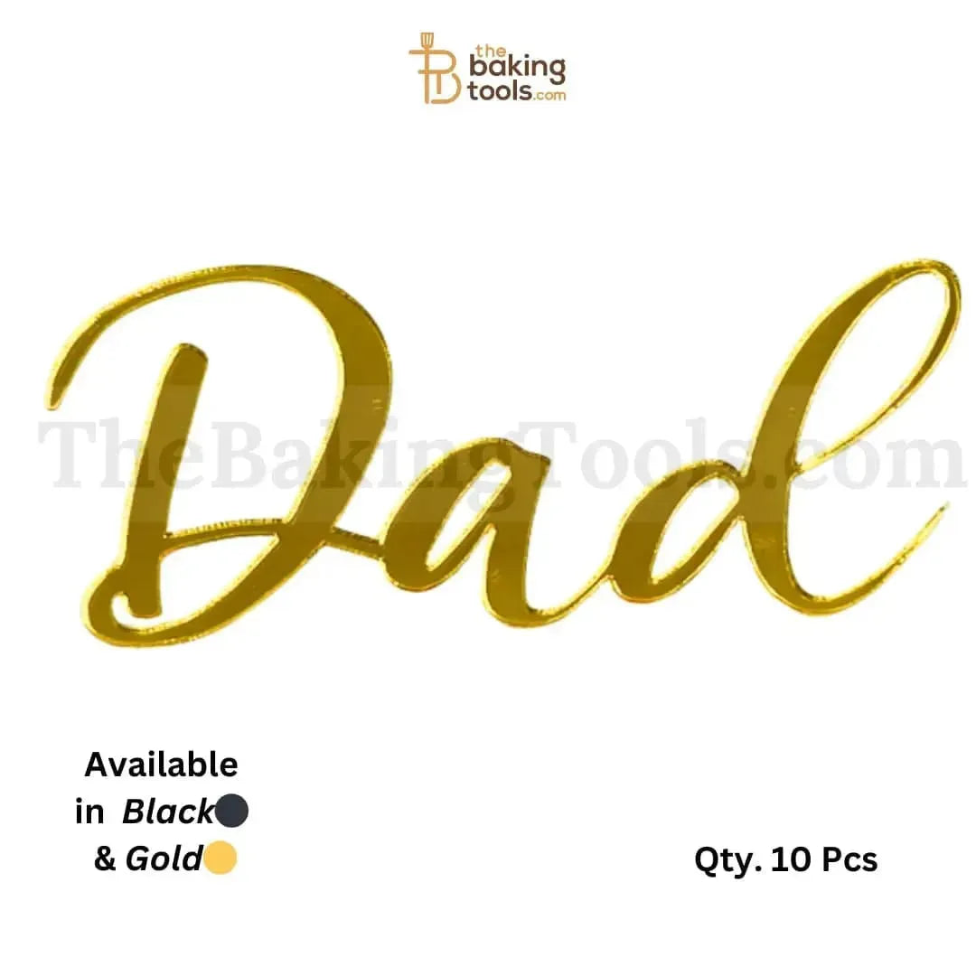 Cursive "DAD" Cake Topper - Pack of 10 _ MFA-14 - thebakingtools.com