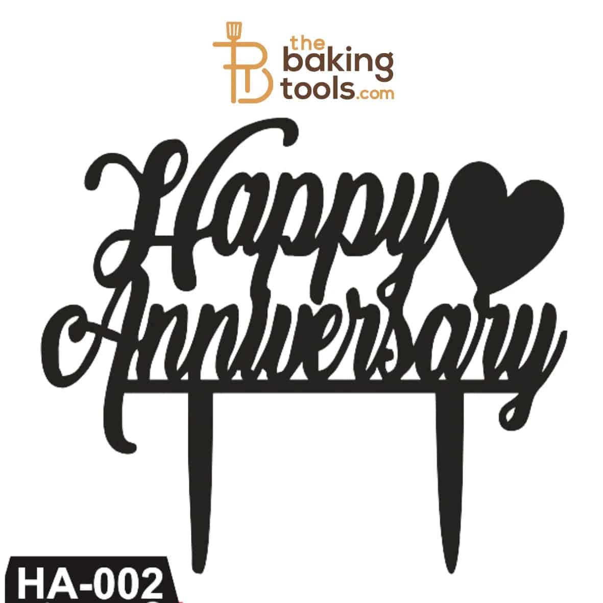 Happy Anniversary Acrylic Cake Topper Tag HA-002 - thebakingtools.com