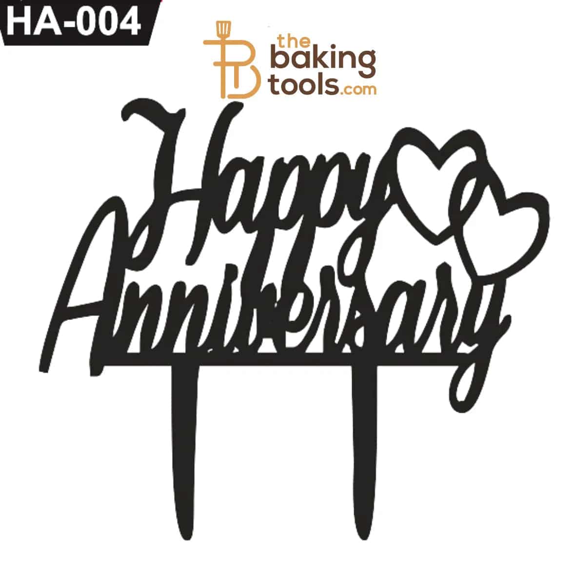 Happy Anniversary Acrylic Cake Topper Tag HA-004 - thebakingtools.com