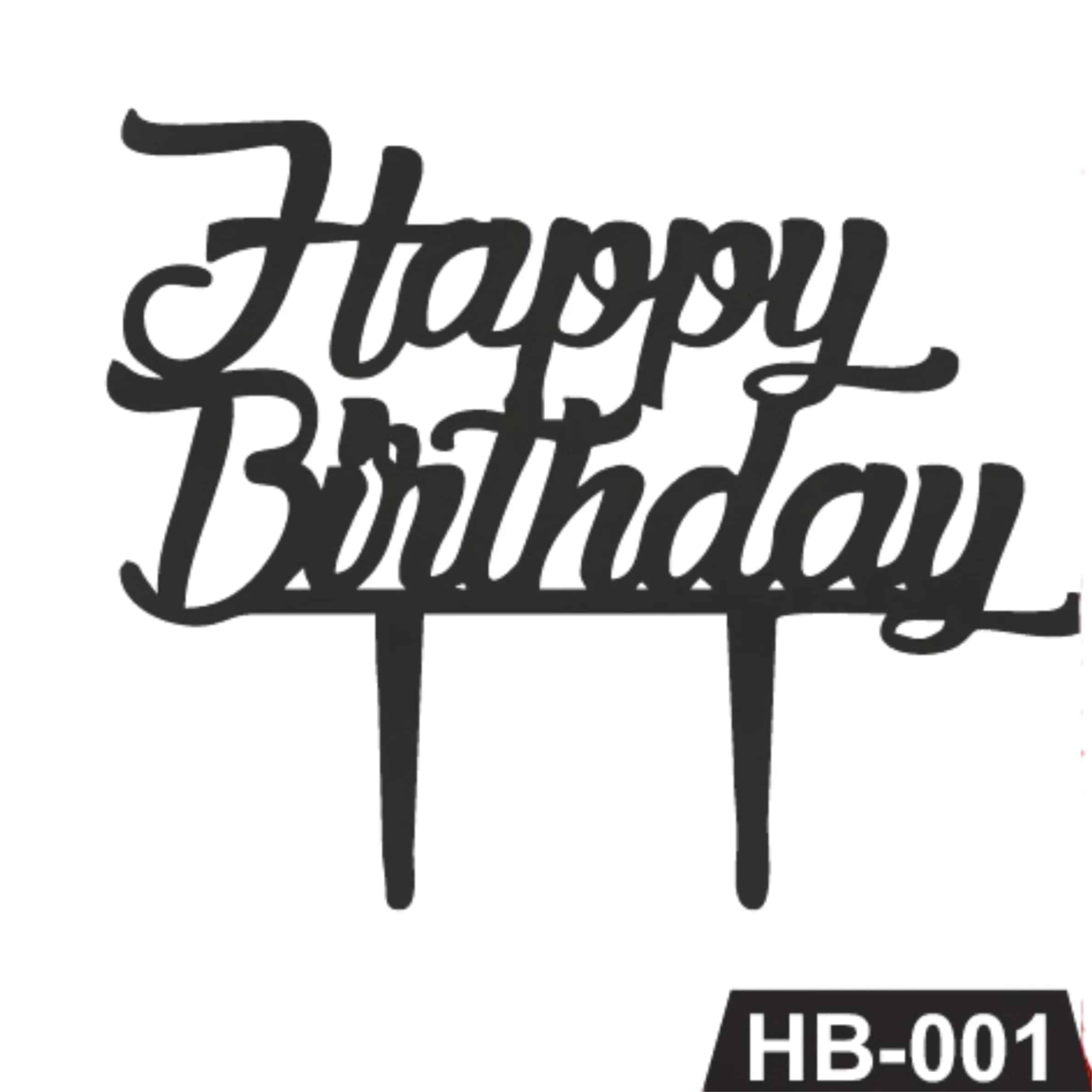 Happy Birthday Acrylic Cake Topper Tag HB-001 - thebakingtools.com