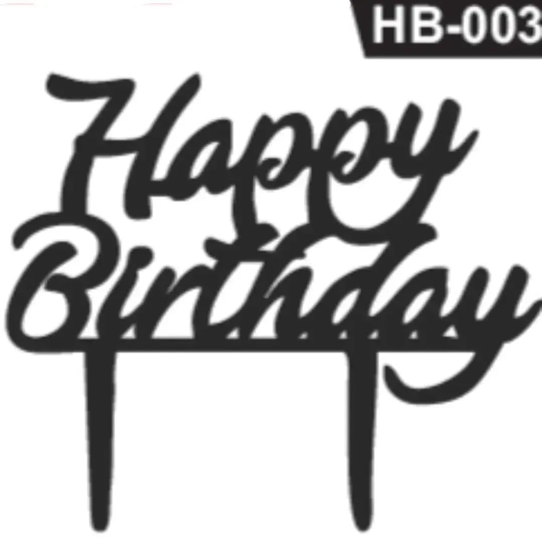Happy Birthday Acrylic Cake Topper Tag HB-003 - thebakingtools.com