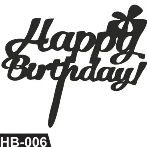 Happy Birthday Acrylic Cake Topper Tag HB-006 - thebakingtools.com