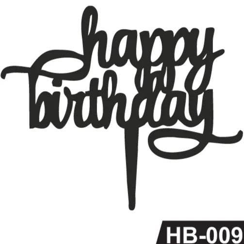 Happy Birthday Acrylic Cake Topper Tag HB-009 | The Baking Tools - thebakingtools.com