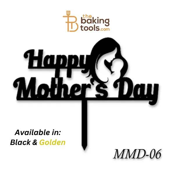 Happy Mothers Day Mother And Baby Acrylic Cake Topper Tag MMD-06 - thebakingtools.com