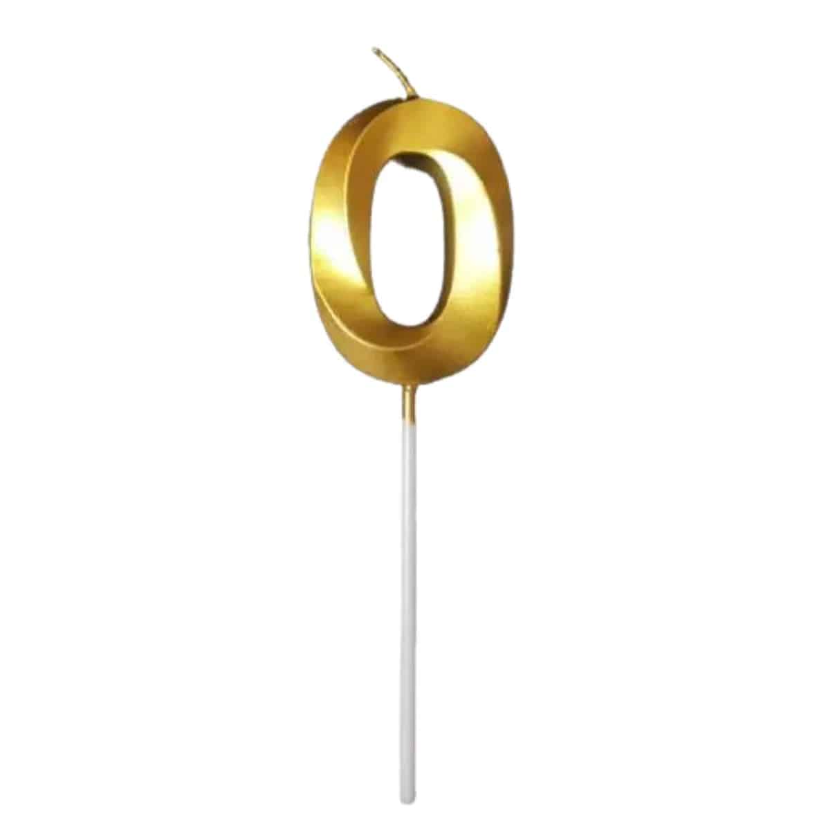 0 Zero Golden Number Candle - thebakingtools.com