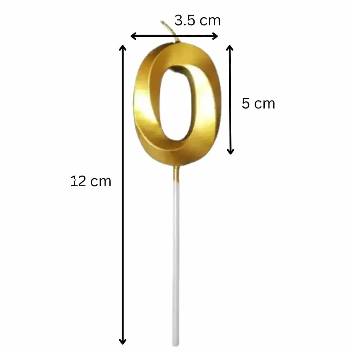 0 Zero Golden Number Candle - thebakingtools.com